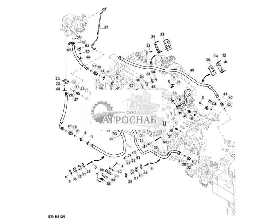 Трубопроводы привода вентилятора, двигатель объемом 15,0 L - ST830549 186.jpg